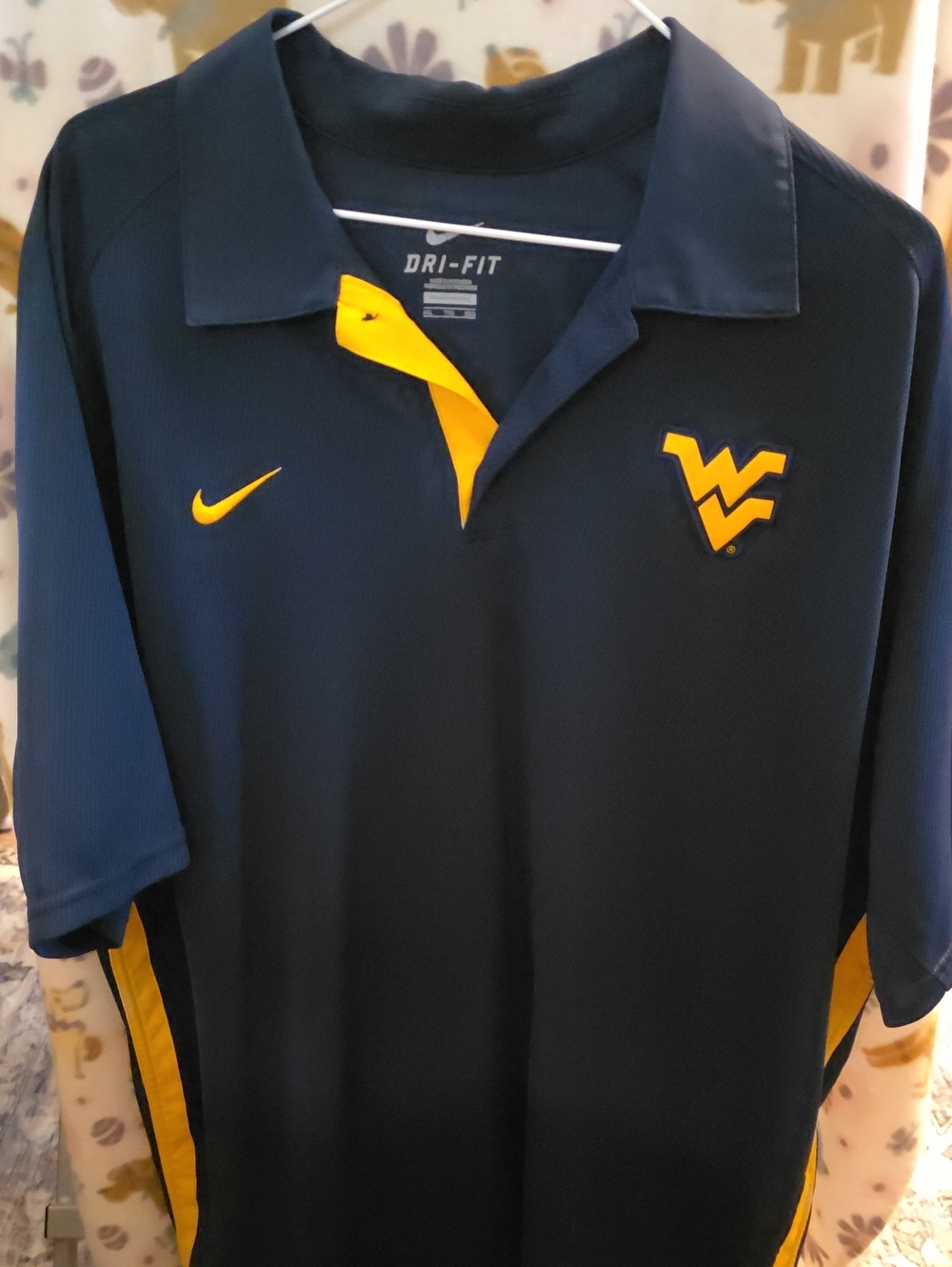 Nike Navy Polo with Gold Accents and WV Logo